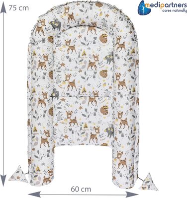 Килимок для кота та собаки Medi Partners 75x60x10 см - м'яке ліжко-гніздо для котів та собак середніх розмірів