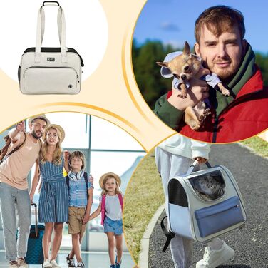 Переноска для собак та котів | М'яка сумка-переноска з великими кишенями, вентильована | Для прогулянок, подорожей, до ветеринара