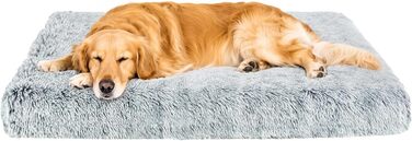 М'яке ортопедичне ліжко для собак середніх порід знімний, washable чохол, лежанка-будка, пінополіуретан, плюшевий килимок з антиковзким дном (91,4 x 61 см)