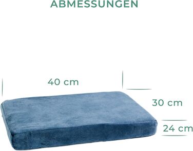 Подушка для домашніх тварин LAUBLUST, 54 x 37 x 7 см - лежанка для собак та котів, блакитна