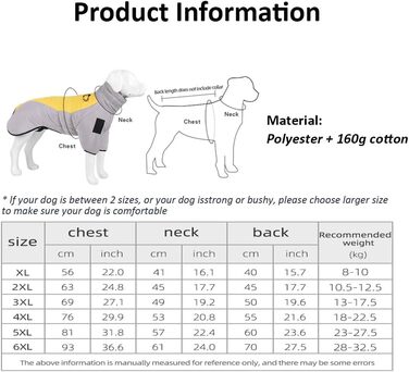 Водонепроникний теплий зимовий одяг для собак - куртка-жилет для собак, теплий одяг для тварин, для катання на лижах (Сірий-Помаранчевий, 3XL)