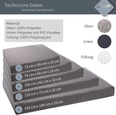 Ортопедичне ліжко для собак знімний чохол, можна прати, вибір кольору та розміру (M, світло-сірий)