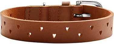 Нашийник для собак HUNTER Aalborg Soul, колір коньячний з сердечком, міцний, розмір 45