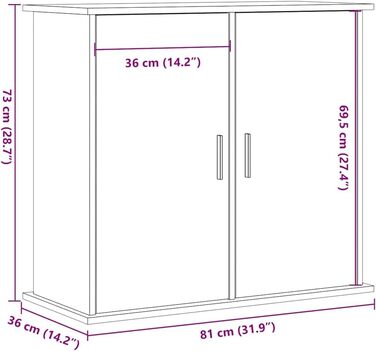 Тумба для акваріума vidaXL 81x36x73 см, ДСП, чорна дуб