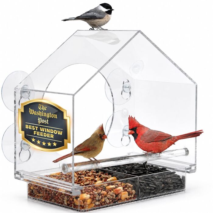 Годівниця для птахів на вікно Nature Anywhere Birds-I-View, прозора станція для годування птахів