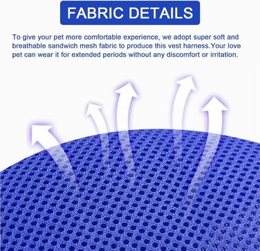 Шлейка для котів Skmeditec з нерухомим захистом, м'яка жилетка з світловідбиваючими смугами (XL, світло-блакитний)
