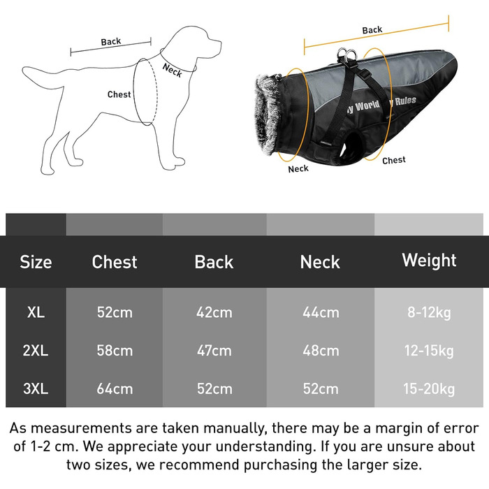 Зимовий теплий куртка для собак, водонепроникний, з кріпленням для повідка, для середніх собак (2XL)
