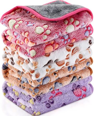 М'яка ковдра для морських свинок та тварин (60 x 40 см) з малюнком лапок - вбираюча, для клітки, миється, з флісу