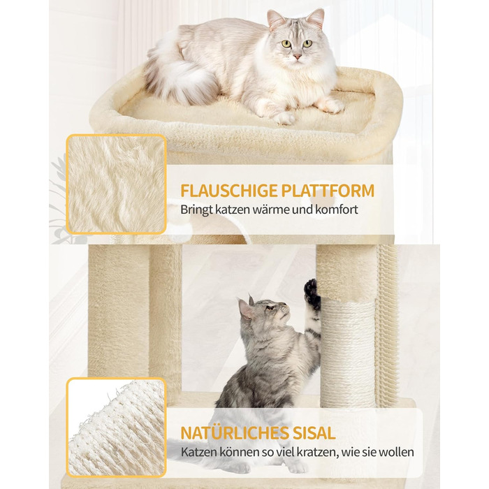 Драбина-кіготь для котів Hzuaneri MS17818SG, 178 см, XXL (60x50x203 см), бежева