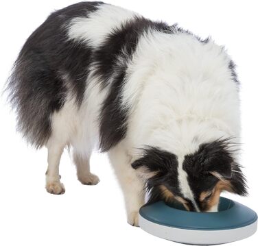 Килимок для повільного годування TRIXIE Slow Feeding Anti Schling Matte Pillars, TPE, Ø 35 см, сірий/блакитний