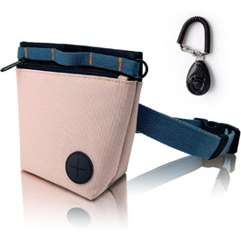 Сумка для ласощів для собак з клікером для дресирування, набір для дресирування собак, магнітна застібка, навчання без рук (Рожевий)