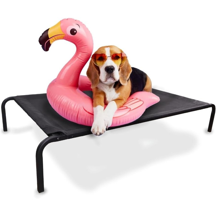 Mobiclinic® Cleo: Підвищене ліжко для собак, ізольоване, 122x71x21 см, чорне