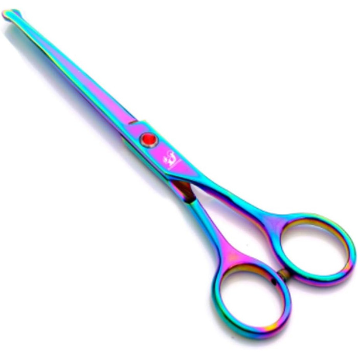 Набір професійних ножиць для грумінгу собак 6.5 дюймів (16.5 см) з безпечними закругленими кінчиками, 3 шт. (прямі, вигнуті, гребінець), преміум-сталь для собак, котів та інших тварин