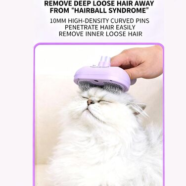 Парова щітка для собак 2025, 4-в-1: щітка-універсал для собак з розпилювачем та УФ-дезінфекцією. Легко видаляє відмерле волосся та бруд під час масажу. (Біла)