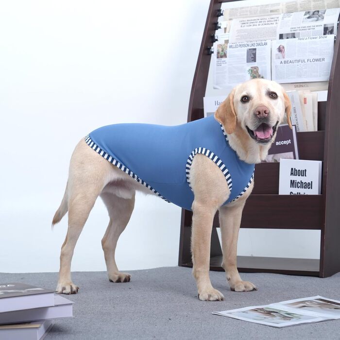 Сорочки для собак 2 шт. (Сірий, Синій) 3XL, захист від сонця, дихаючі, без рукавів, для великих собак, Golden Retriever, літо