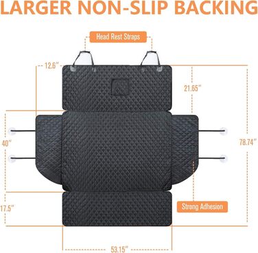 Захист для багажника автомобіля WOWBABEPETS: водовідштовхувальний килимок для собак у SUV, Vans. Великий розмір, неслизький.