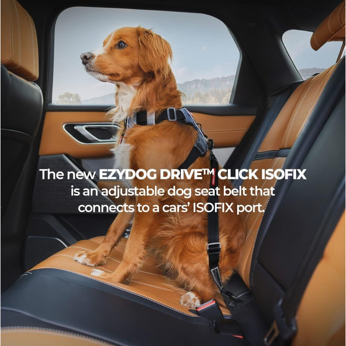 Ремінь безпеки для собак Ezydog Click Dog Seat Belt Isofix - 43-65 см