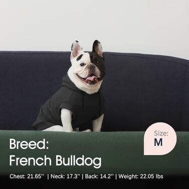 Світшот для собак IECOii з капюшоном, чорний, M-4XL (115см)