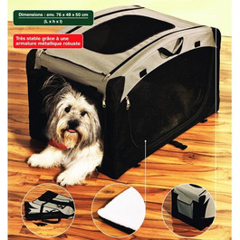 Транспортувальна сумка для тварин Zoofari, 76x48x50 см, вантажопідйомність 15 кг, з відбивачем, складана