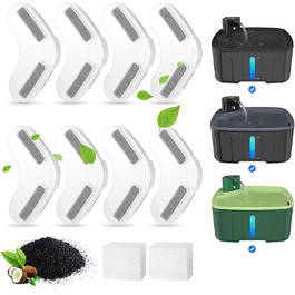 Фільтр для питного фонтанчика для собак, 8 фільтрів для питного фонтанчика для котів + ​​2 губки, фільтр для питного фонтанчика для котів, питний фонтанчик для собак