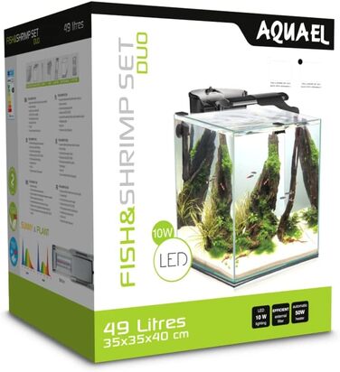 Акваріумний набір Aquael Fish&Shrimp Set Duo D&N 35, чорний, для риб та креветок