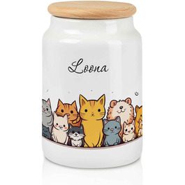 Банка для ласощів з гравіюванням з іменем для котів та собак - персоналізований подарунок для власників тварин