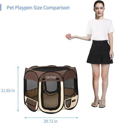 Клітка-манеж для тварин Robereanw, переносна клітка для цуценят, собак, котів, кроликів та дрібних тварин (M)