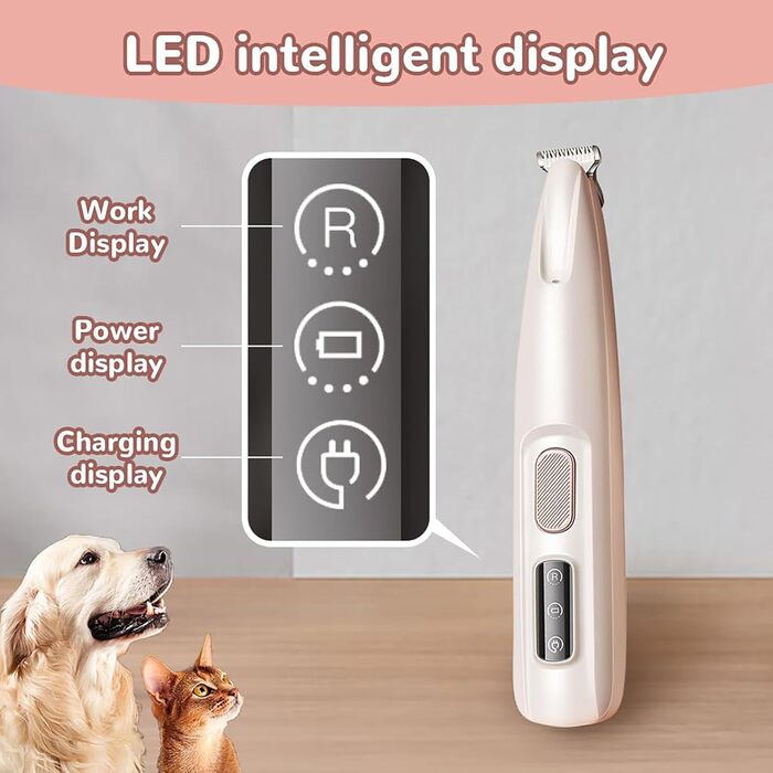 Професійна машинка для стрижки котів та собак, триммер для кігтів з LED-підсвічуванням, USB, водонепроникна