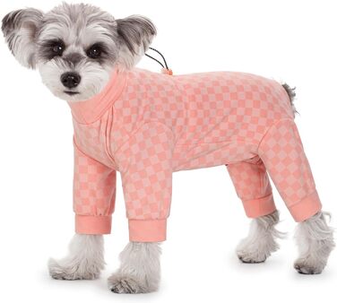 Теплий флісовий зимовий одяг для собак - піжама, комбінезон, тепла куртка для малих та середніх собак (X-Small, рожевий)