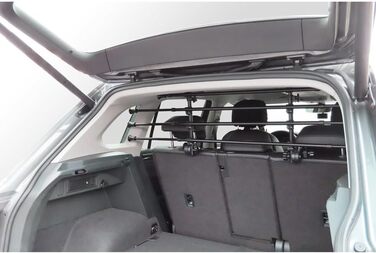 Гілка-перегородка для автомобіля OSYO | Безпечна перегородка для собак у багажнику | Сталевий каркас, чорна, H: 32-53см, L: 82-140см