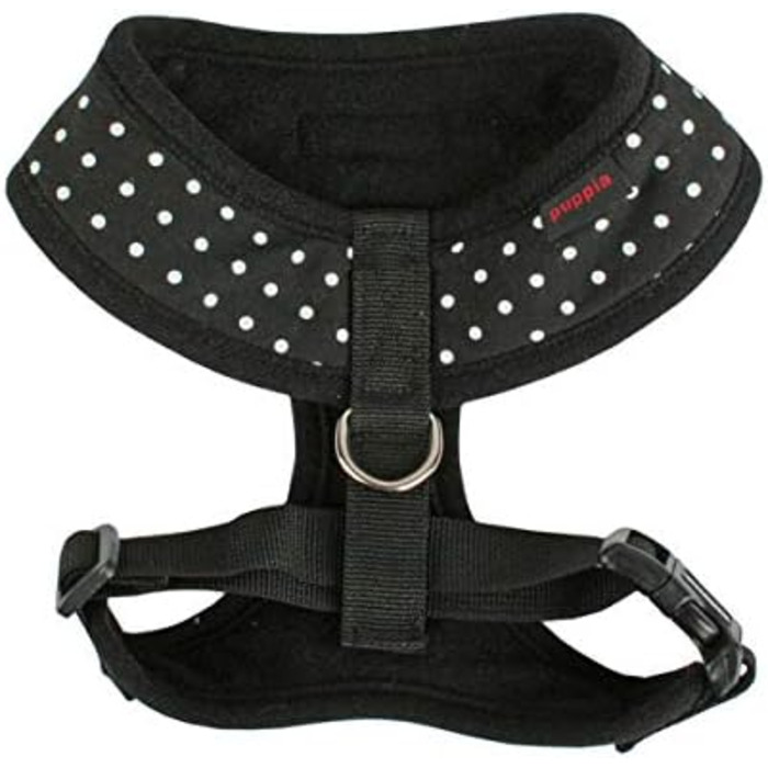 Нашийник для собак Puppia Dotty, чорний, регульований, для маленьких та середніх порід, без тяги та нудоти, для прогулянок та тренувань