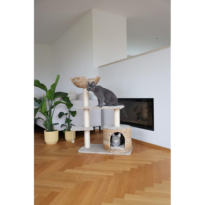 Дряпка для котів Kerbl 81592 Banana Leaf Jade, 70x38x102 см, бежева