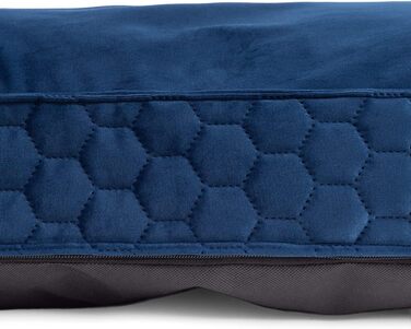 Крісло-ліжко для собак XL | М'яке ліжко з Memory Foam | Підстилка для великих собак | Практичне та зручне ліжко для собак | Імітація замші | Розмір XXL: 100 x 120 см, Колір: Темно-синій (Вельвет)