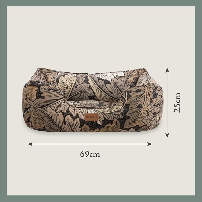 Ліжко для домашніх тварин Rosewood x Morris & Co. Acanthus, хакі, розмір M