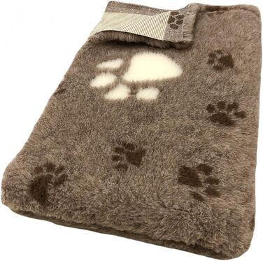 Килимок для собак Elropet Premium 30mm, антиковзаючий, для маленьких та великих собак, Vet Bed, розмір L (160x100 см), коричневий + білий слід лапки