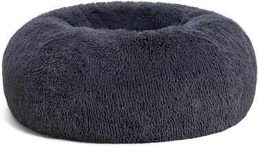 Ортопедичне ліжко для собак, кругле, м'яке, для котів та собак, ліжко-софа, кошик, 80 см, темно-сірий, 80x80x20 см