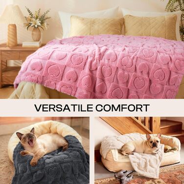 Плед для собак та котів Luciphia, 2 шт., рожевий, 145x102 см (57x40 дюймів), washable