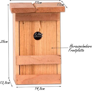 Дерев'яний шпаківня BigDean для синиць, 3 шт., 25x14,5x12 см, отвір 28 мм