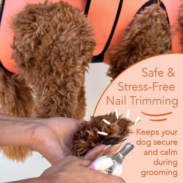 Гамак для догляду за домашніми тваринами HamInWay - для великих собак, гамак-сумка для грумінгу, фіксатор для догляду за кігтями, вухами/очима (рожевий)