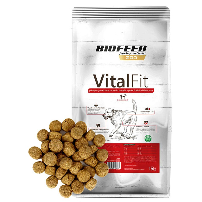 Корм для дорослих собак VitalFit з яловичиною, 15 кг