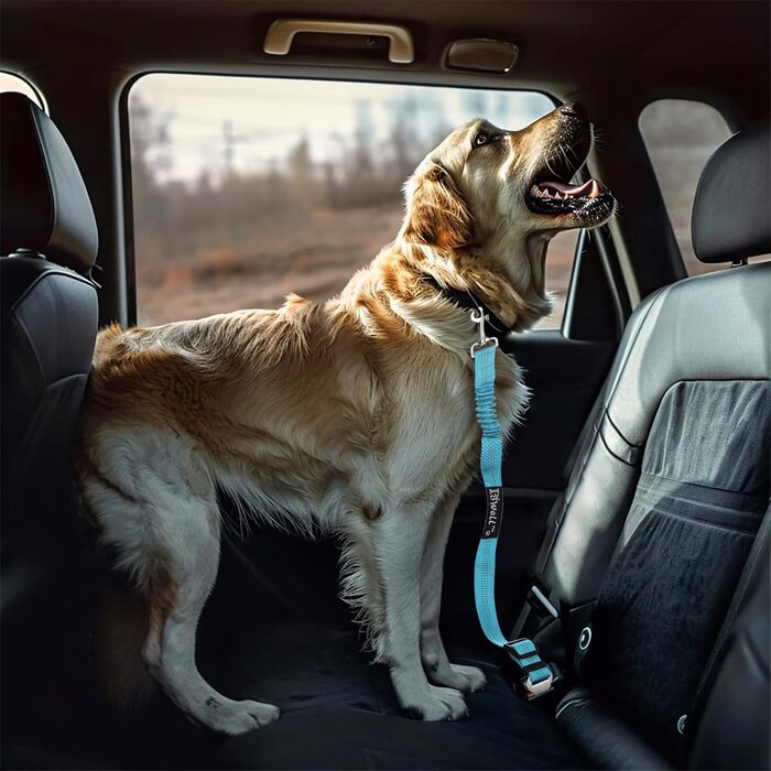 Автомобільний ремінь безпеки для собак IBWell з еластичною стрічкою-амортизатором, сірий, 70,1 см