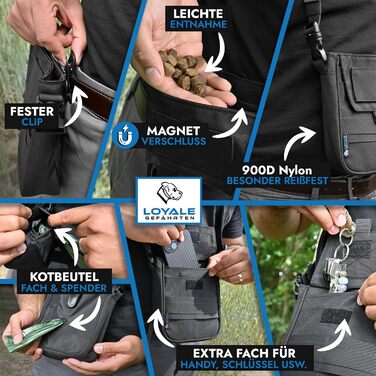 Сумка для ласощів для собак з магнітним закриттям та диспенсер для пакетів для прибирання – ідеальна для тренувань та прогулянок