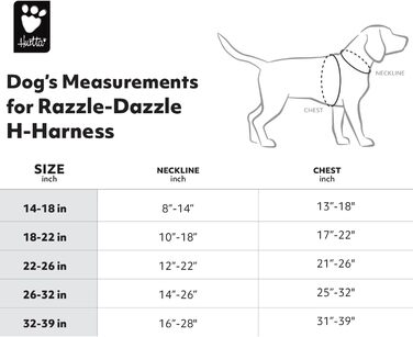 Шлея для собак Hurtta Razzle-Dazzle H, регульована, зелена, 45,7–55,9 см
