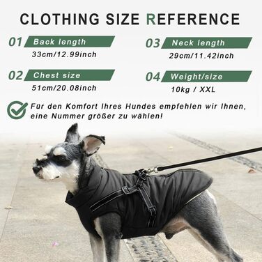 Зимовий жилет для собак, водонепроникний, з D-кільцем (зелений, XL/чорний, 4XL)