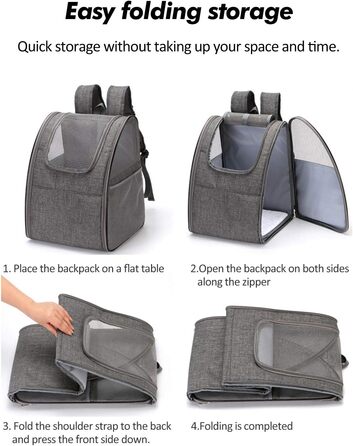 Рюкзак-переноска для кота/собаки PETCUTE: зручна та легка переноска для маленьких тварин. Зелений колір. Знімний килимок з флісу для прогулянок на природі.