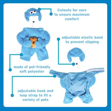 Костюм для собаки Пета Креве Сезамний Вулиок, Кукі Манстер, Великий