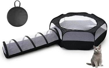 Туннель-іграшка для котів та цуценят, розкладний, чорний