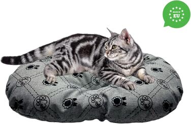 М'який лежак для собак та котів овальної форми, 50x34 см, світло-сірий колір. Лежанка для собак, котячий лежак, килимок для тварин, зручний для перевезення та відпочинку. Можливість прання.