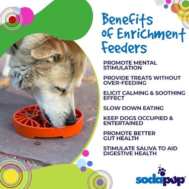 SodaPup Bones eMat – довговічний килимок-годівниця для тварин з нетоксичного, безпечного для домашніх тварин, харчового гуму. Стимулює розум, запобігає переїданню, сприяє свіжому диханню. (Один розмір, eTray Yin Yang Burnt Orange)