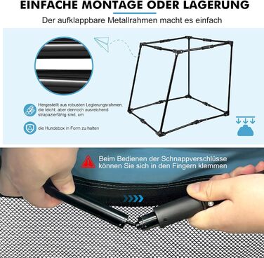 Складана переносна переносна коробка для собак Snagle Paw, стабільна переноска для заднього сидіння автомобіля з підголовником, металевий каркас, переноска для подорожей для середніх/великих собак, переноска з сітчастими дверцятами та м'якою оббивкою (68с